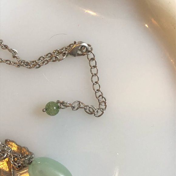 🔥4/$20Vintage Aqua blue stone & butterfly pendant - Picture 5 of 6